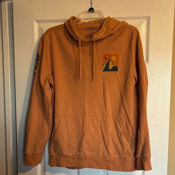 Hybrid Apparel men’s orange hoodie sweatshirt size medium - Picture 1 of 8